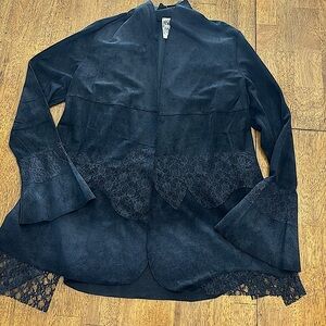 Vocal Black Blazer Gothic  Small Lace Trim Flared Sleeves GORGEOUS!!!‎